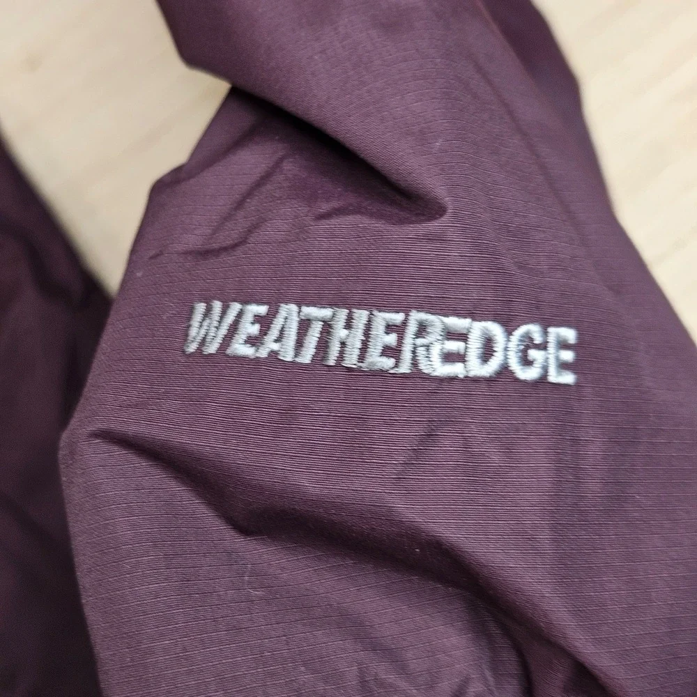 Eddie Bauer WeatherEdge Jacket Women M Purple Hooded Waterproof Rain Shell